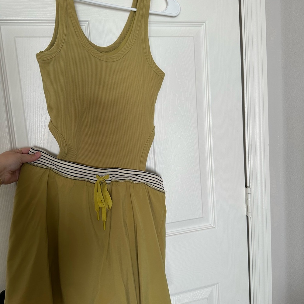 Chic Olive Sleeveless High-Low Dress - Picture 3 of 7